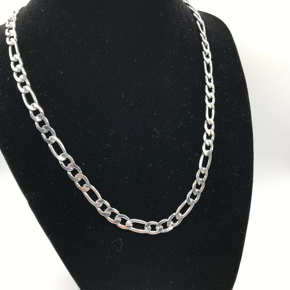 Unisex Stainless Steel Figaro Chain Length Various Lengths Brand New